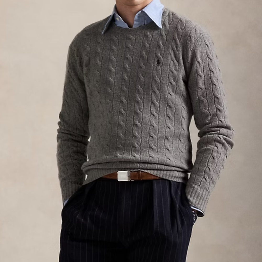 Ralph Lauren 100% Silk Pullover In Grey